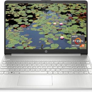 HP 15 inch Laptop, HD Display, AMD Ryzen 5 5500U, 8 GB RAM, 256 GB SSD, AMD Radeon Graphics, Windows 11 Home, 15-ef2099nr (2023),Silver