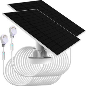 2pack, Upgraded, with Charging Alert Breathing Light. 6w Solar Panel Compatible with Google Nest Camera Outdoor & Indoor & 2nd Generation (Battery Version) Cameras Easy Install, IP66, 4m Cable