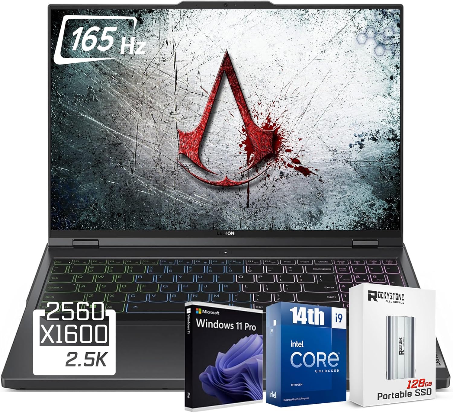 Lenovo Legion 5i Gaming Laptop, 14th Gen Intel 24-Core i9-14900HX, 16″ WQXGA(2560×1600) 165Hz, 64GB DDR5 RAM, 2TB SSD, GeForce RTX 4060(TGP 140W), RGB Backlit KB, W/ 128GB PSD, Windows 11 PRO