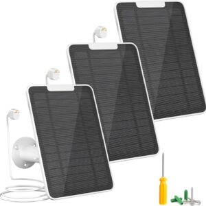 Premium Solar Panel for Google Nest Camera, 5W Camera Solar Panel Power for Google Nest Cam Outdoor & Indoor (Battery Version), Special Made for Google Nest Cam, IP65 Waterproof, w/ 13ft Cable, 3 Pack